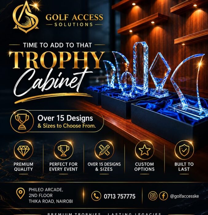 Premium Glass Golf Trophy – Various Sizes